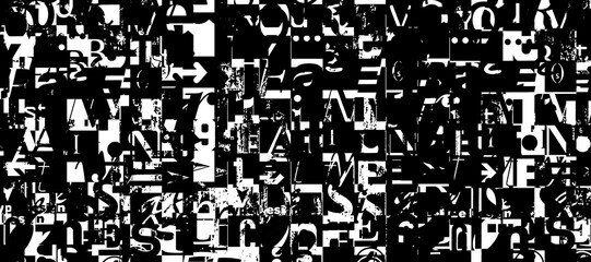 Abstract grunge lettering background. Monochrome abstract grunge black and white illustration	