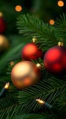 Fototapeta premium christmas tree decorations