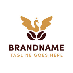 Obraz premium Coffee Swan Logo, symbolizing sophistication, calm, and indulgence