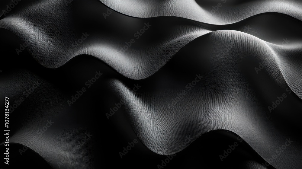 Poster abstract black waves creating a smooth, flowing texture.