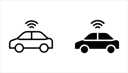 Smart car icon set. Internet of Things. on white background