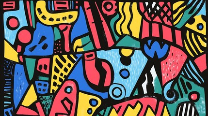 Abstract Colorful Doodle Art