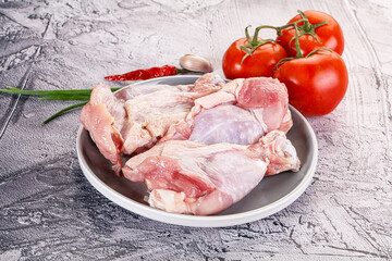 Raw turkey shoulder wing for cooking