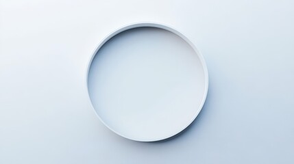 White Circular Frame on a Light Gray Background