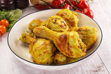 Roasted Chicken leg drumsticks with curry sauce