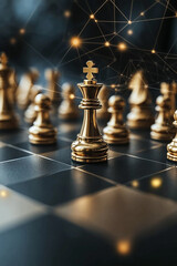 strategist planning with chess pieces for business idea with isolated background generated by AI