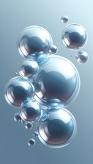 cosmetic moisturizer bubbles on light blue gradient background, Cosmetic Essence, Liquid bubble, Molecule inside Liquid Bubble background
