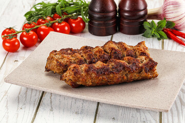 Chicken kebab minced meat and spices