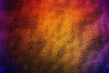 A gradient background of oranges, reds, purples and yellows spreads across the surface. Creates a feeling of warmth and intensity. Similar to small powder or pellets that spreads softly