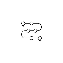 Journey trip Icon. Route icon isolated on white background