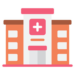 Fototapeta premium Hospital Public Facility icon illustration 