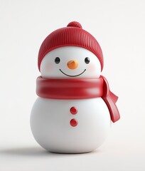 3d rendering of christmas snowman in white background festive red white snowman party celebrat