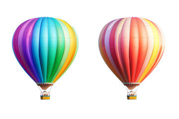Vibrant hot-air balloon isolated on transparent background for creative design projects and travel-themed visual content