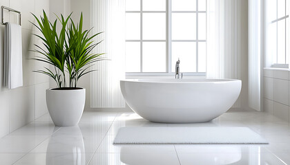 Fototapeta premium Transform your home with a luxurious sanitized bathroom oasis for ultimate relaxation
