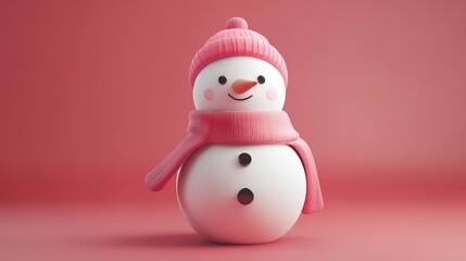 3d rendering of christmas snowman in white background festive red white snowman party celebrat