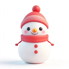 3d rendering of christmas snowman in white background festive red white snowman party celebrat
