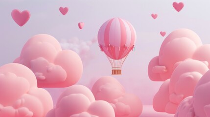 Love Balloon in a Pink Sky