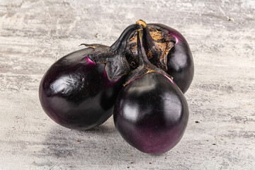 Raw violet and black eggplant
