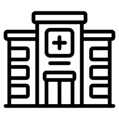 Hospital Public Facility icon illustration 