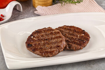 Grilled beef burger cutlet minced meat