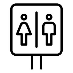 Restroom Public Facility icon illustration 