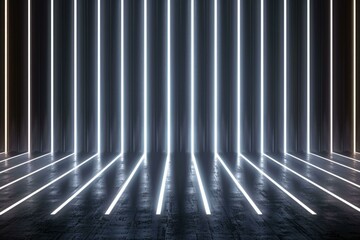 Obraz premium abstract geometric background of surfaces with straight vertical lines flashed with white light