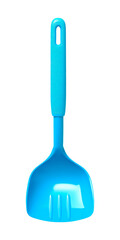 Blue plastic Spatula. Isolated on transparent background.