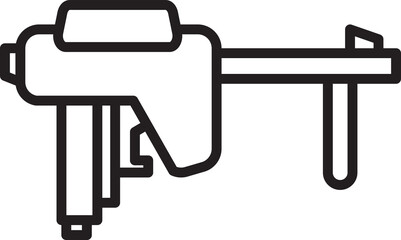 Futuristic Ray Gun Icon Line Art