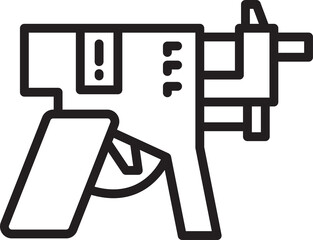 Futuristic Ray Gun Icon Line Art