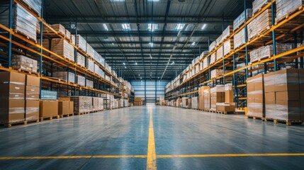 Fototapeta premium Large industrial warehouse available for rent