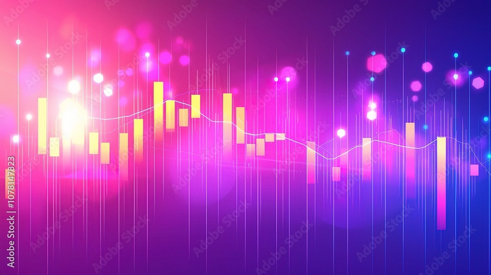 Poster vibrant stock market performance graph illustrating trends and data analysis in a dynamic digital en