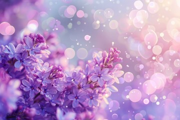 Obraz premium Purple bokeh nature background repeated multiple times.