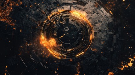 Fototapeta premium Abstract Circular Design with Orange Accents