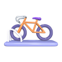 Bicycle Rack 3D Illustration Icon