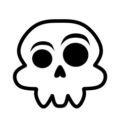 Bone vector. Skull shadow from ghost skeleton in scary graveyard on Halloween.