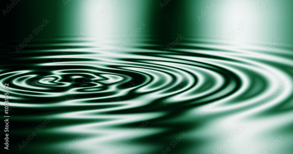 Poster waves, ripple and green with liquid, pattern and background for digital 3d texture. environment, ref