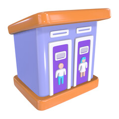 Public Toilet 3D Illustration Icon