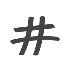 Hand drawn hashtag icon. Vector illustration