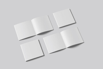 Blank Brochure Square Open and Cover   
