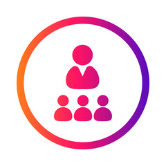 Team Structure Icon – Hierarchical Group, Representing Organization, Management Levels, and Group Dynamics