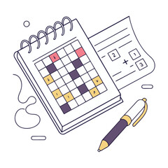 crossword puzzle day illustration.