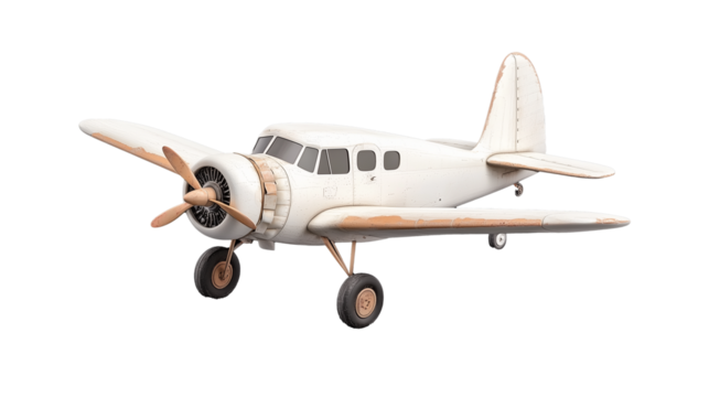 Vintage Airplane Model on Transparent Background