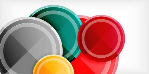 Abstract background - multicolored circles, trendy minimal geometric design, vector illustration