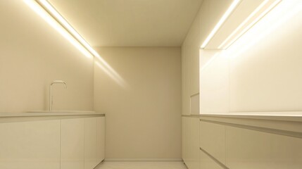 Minimalist Kitchen Interior Design with Recessed Lighting