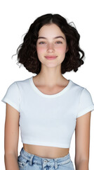 Fototapeta premium Portrait of Young Woman in Casual Attire