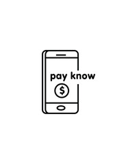 pay know icon, vector best line icon.