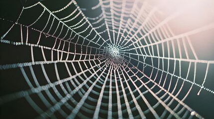 Dewdrops Spider Web Macro