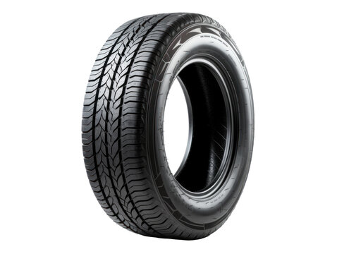 High-Performance Car Tire on transparent Background