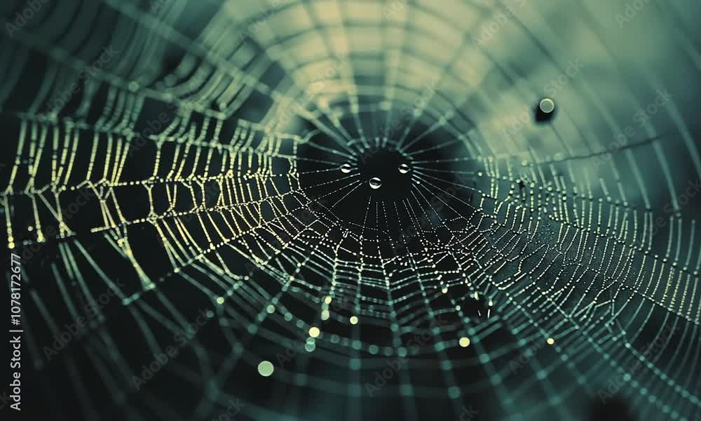 Wall mural spider web with spider web on the background