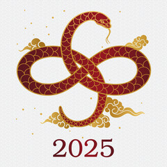Chinese 2025 New year of the Snake. Cards, posters, banners. Traditional Asian. Printable